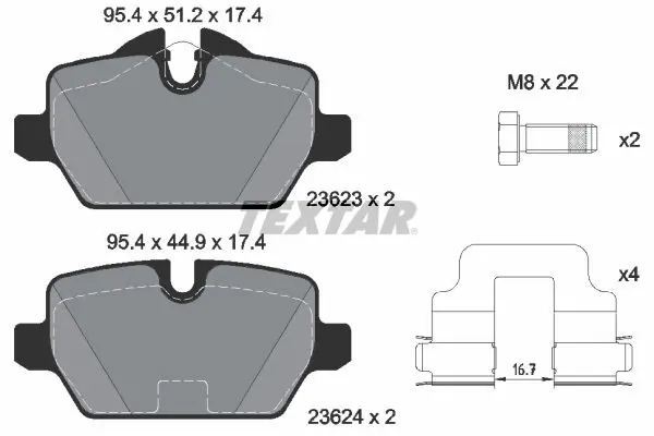 Handler.Part Brake pad set, disc brake TEXTAR 2362303 1