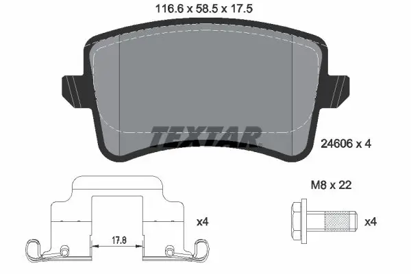 Handler.Part Brake pad set, disc brake TEXTAR 2460602 1