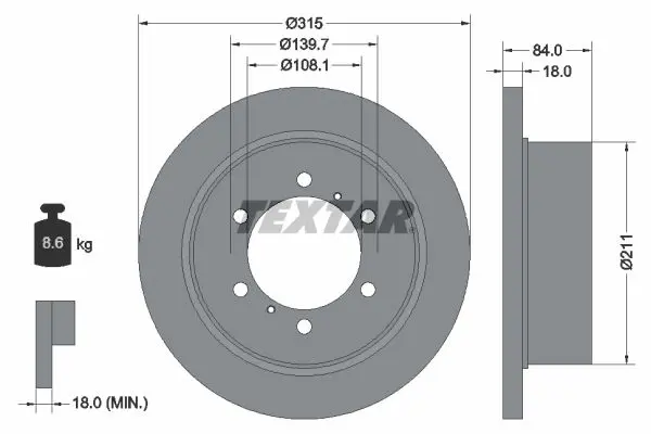 Handler.Part Brake disc TEXTAR 92093100 1