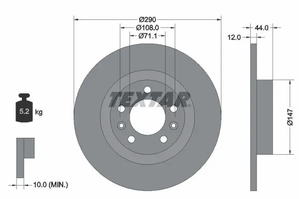 Handler.Part Brake disc TEXTAR 92238003 1