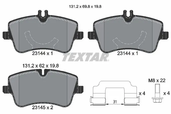 Handler.Part Brake pad set, disc brake TEXTAR 2314401 1