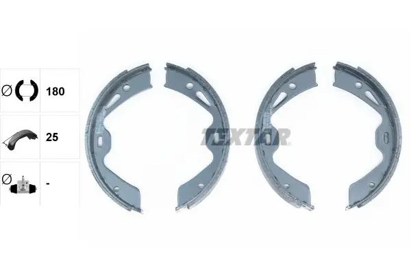 Handler.Part Brake shoe set, parking brake TEXTAR 91076700 1