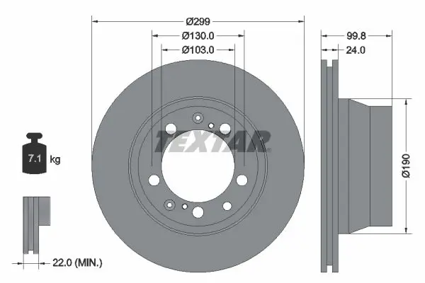 Handler.Part Brake disc TEXTAR 92052400 1