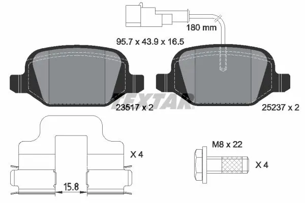 Handler.Part Brake pad set, disc brake TEXTAR 2351705 1