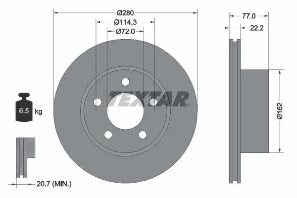 Handler.Part Brake disc TEXTAR 92184303 1