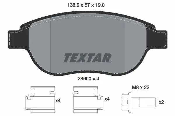 Handler.Part Brake pad set, disc brake TEXTAR 2360001 1