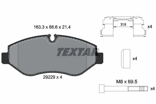 Handler.Part Brake pad set, disc brake TEXTAR 2922901 1