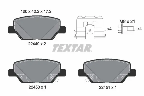 Handler.Part Brake pad set, disc brake TEXTAR 2244901 1