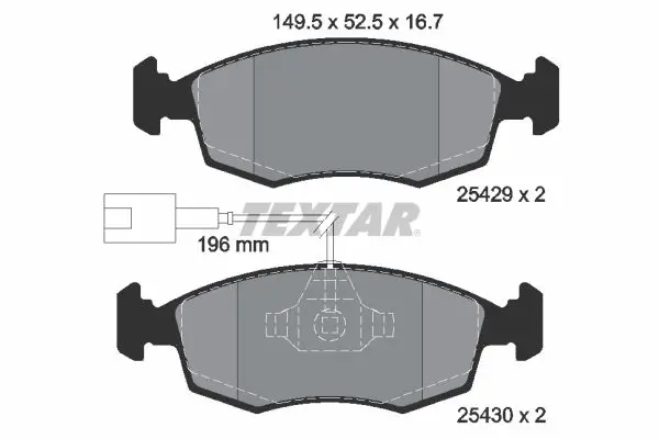 Handler.Part Brake pad set, disc brake TEXTAR 2542901 1