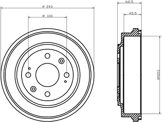 Handler.Part Brake drum TEXTAR 94028400 1