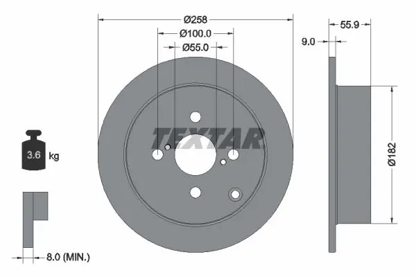 Handler.Part Brake disc TEXTAR 92126103 1