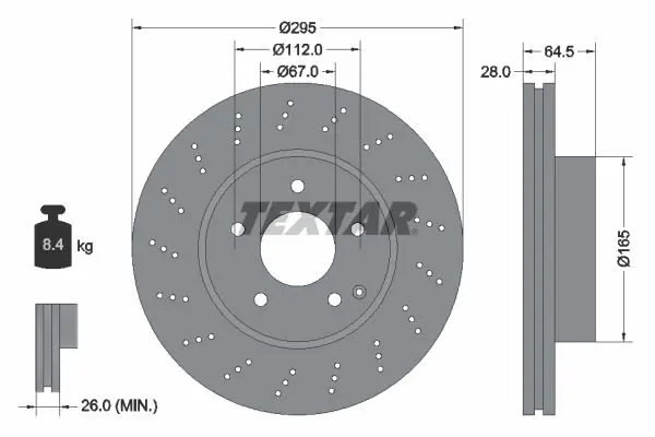 Handler.Part Brake disc TEXTAR 92165005 1