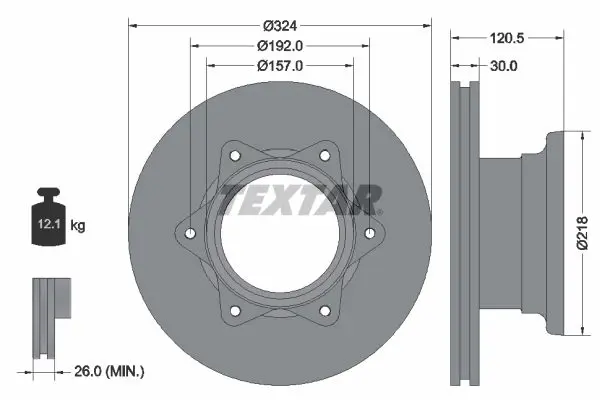 Handler.Part Brake disc TEXTAR 93087700 1