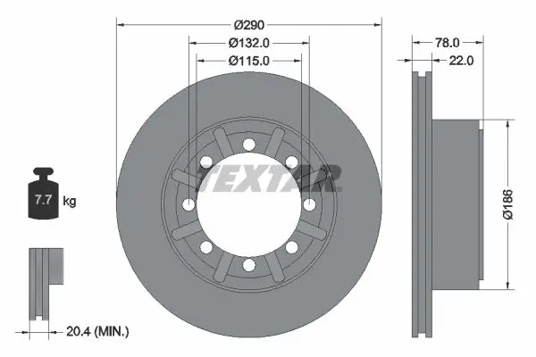 Handler.Part Brake disc TEXTAR 93117600 1