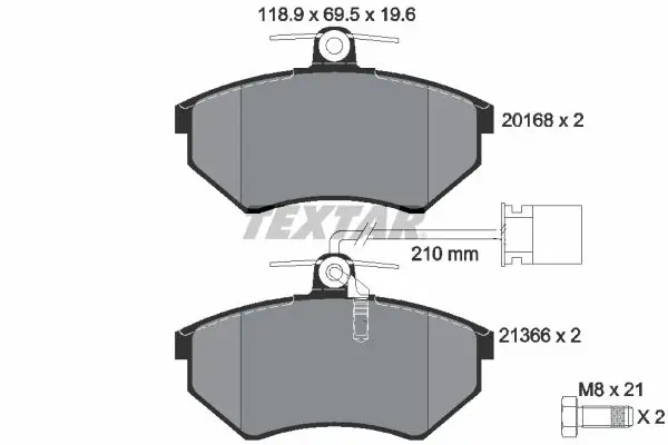 Handler.Part Brake pad set, disc brake TEXTAR 2016805 1