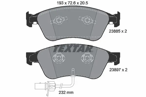 Handler.Part Brake pad set, disc brake TEXTAR 2388501 1