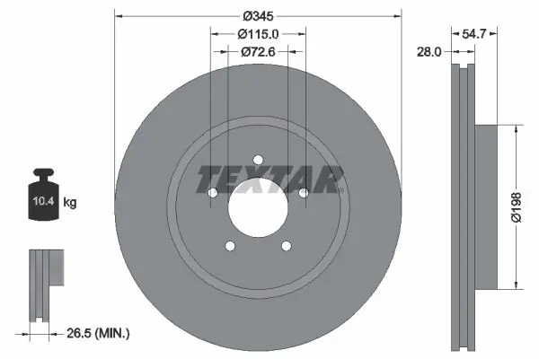 Handler.Part Brake disc TEXTAR 92177105 1