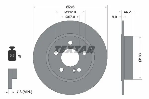 Handler.Part Brake disc TEXTAR 92241303 1