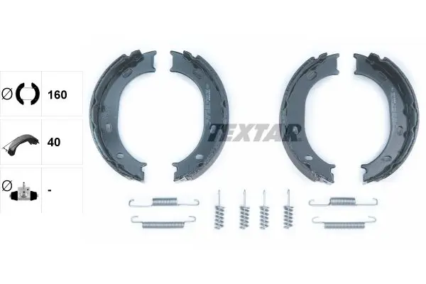 Handler.Part Brake shoe set, parking brake TEXTAR 91055100 1