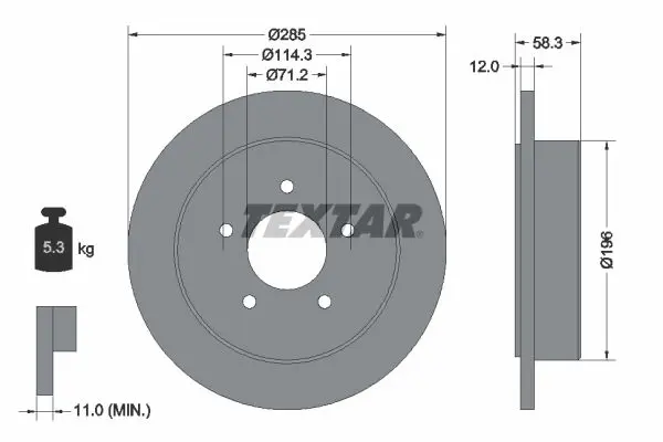 Handler.Part Brake disc TEXTAR 92169100 1