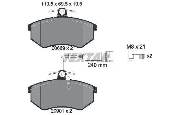 Handler.Part Brake pad set, disc brake TEXTAR 2066922 1