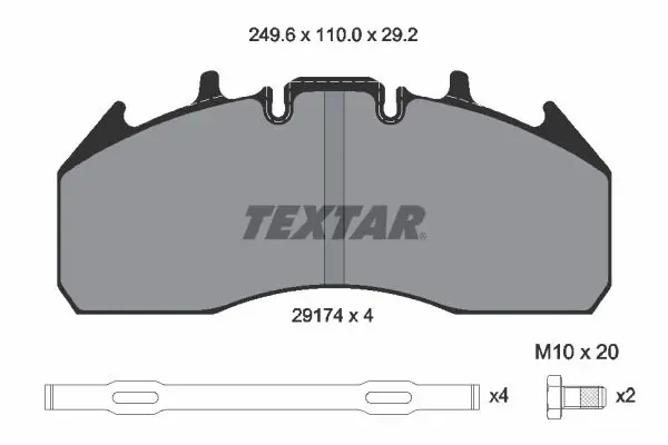 Handler.Part Brake pad set, disc brake TEXTAR 2917401 2