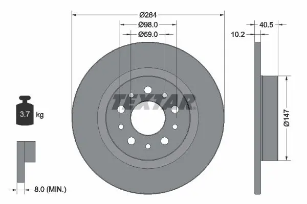 Handler.Part Brake shoe set TEXTAR 91058600 1