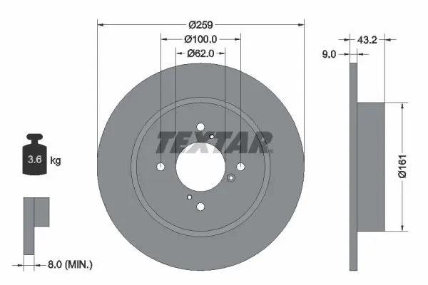 Handler.Part Brake disc TEXTAR 92231403 1