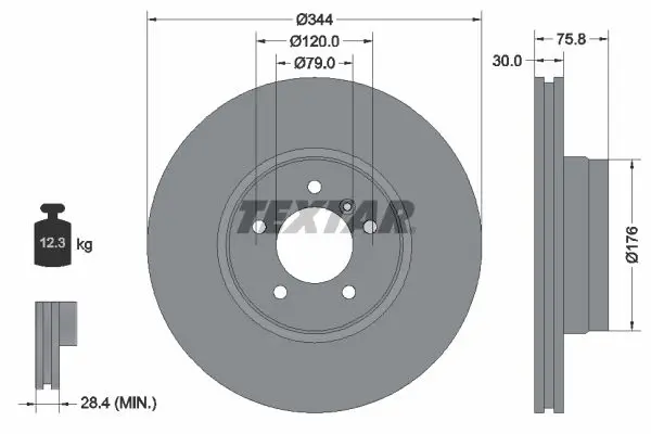 Handler.Part Brake disc TEXTAR 92134400 1