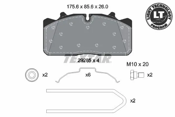 Handler.Part Brake pad set, disc brake TEXTAR 2928501 2