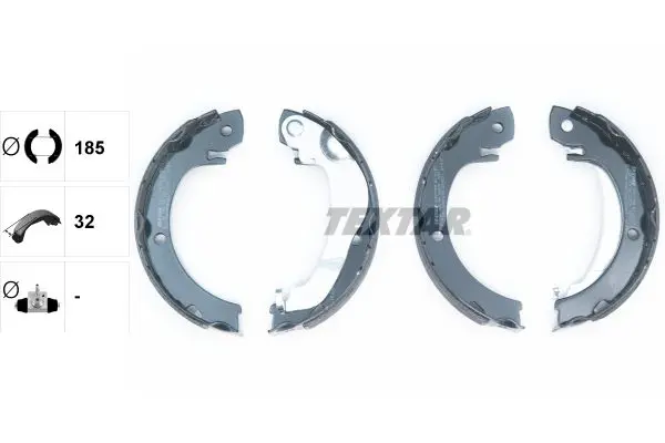 Handler.Part Brake shoe set, parking brake TEXTAR 91077300 2