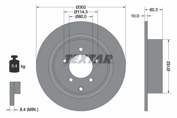 Handler.Part Brake disc TEXTAR 92177303 1