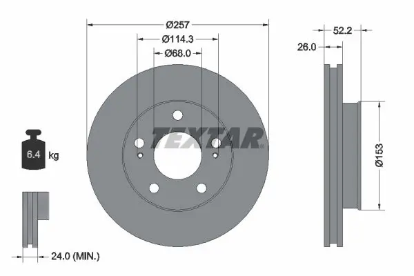 Handler.Part Brake disc TEXTAR 92074800 1