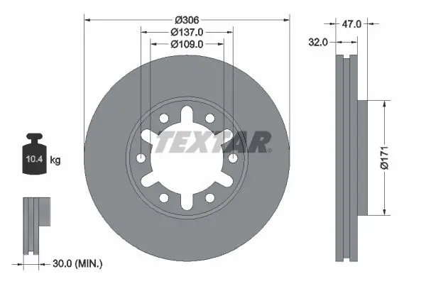 Handler.Part Brake disc TEXTAR 92138300 1