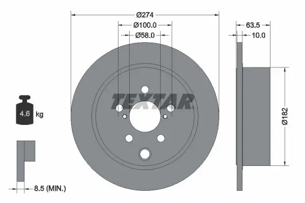 Handler.Part Brake disc TEXTAR 92262003 1