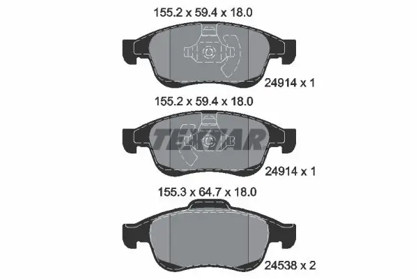 Handler.Part Brake pad set, disc brake TEXTAR 2491401 1