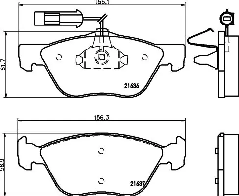 Handler.Part Brake pad set, disc brake TEXTAR 2163602 1