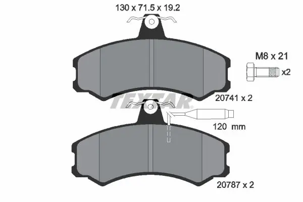 Handler.Part Brake pad set, disc brake TEXTAR 2074101 1