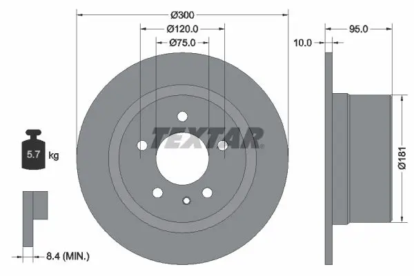 Handler.Part Brake disc TEXTAR 92067500 1