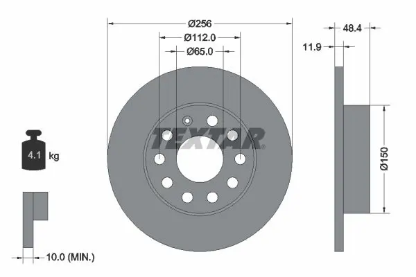 Handler.Part Brake disc TEXTAR 92121103 1