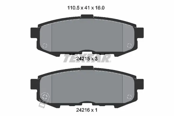 Handler.Part Brake pad set, disc brake TEXTAR 2421501 1