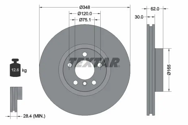 Handler.Part Brake disc TEXTAR 92160903 1