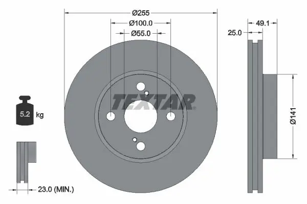 Handler.Part Brake disc TEXTAR 92125900 1