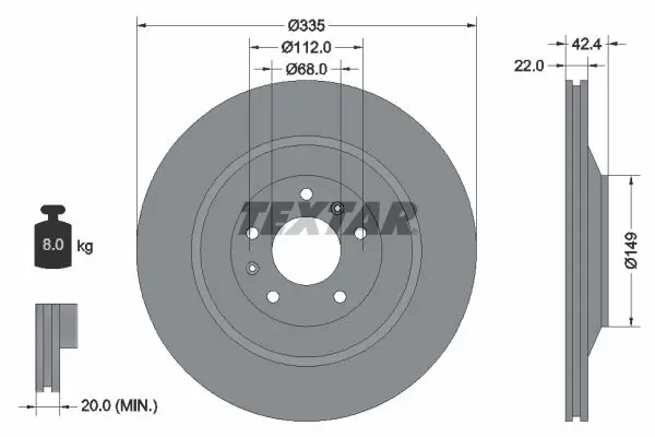 Handler.Part Brake disc TEXTAR 92177005 1