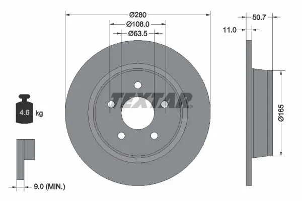 Handler.Part Brake disc TEXTAR 92238903 1