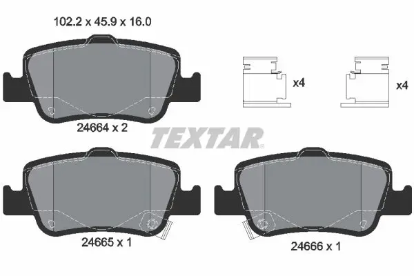 Handler.Part Brake pad set, disc brake TEXTAR 2466401 1