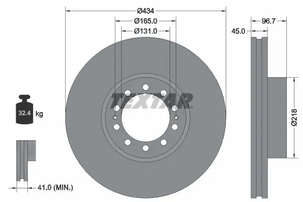 Handler.Part Brake disc TEXTAR 93105000 1