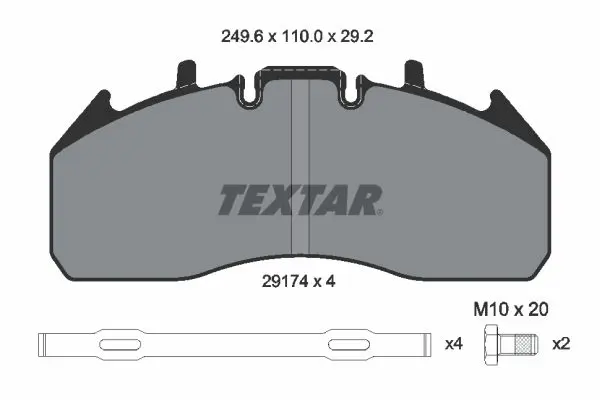 Handler.Part Brake pad set, disc brake TEXTAR 2917402 2