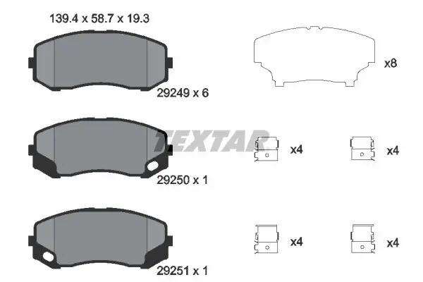 Handler.Part Brake pad set, disc brake TEXTAR 2924901 1