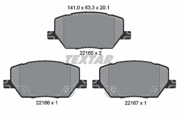 Handler.Part Brake pad set, disc brake TEXTAR 2216501 1